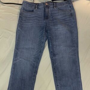 White House Black Market Mid Rise Girlfriend Everyday Soft Blue Jeans